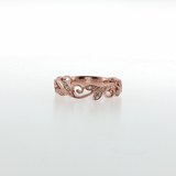 Springer's Wedding Bands Estate 14K Rose Gold Diamond Scroll Band