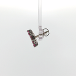 Springer's Earrings Estate 14K White Gold Ruby and Diamond Flower Stud Earrings