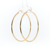 Springer's Hoop Earrings Estate 14K Yellow Gold 48mm Polished Hoop Earrings