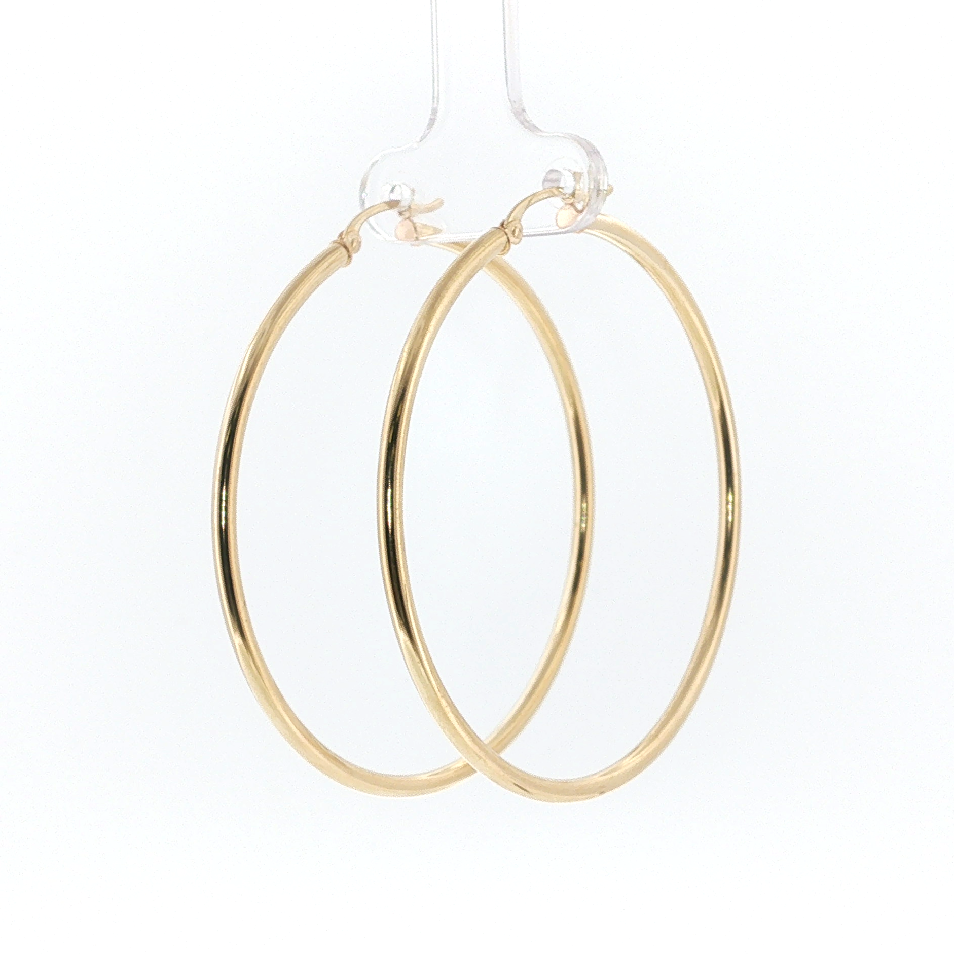 Springer's Hoop Earrings Estate 14K Yellow Gold 48mm Polished Hoop Earrings