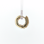 Springer's Earrings Estate 14K Yellow Gold Diamond Beaded Hoop Earrings