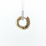 Springer's Earrings Estate 14K Yellow Gold Diamond Beaded Hoop Earrings