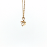 Springer's Necklaces Estate 14K Yellow Gold Diamond Solitaire Pendant on Rope Chain