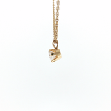 Springer's Necklaces Estate 14K Yellow Gold Diamond Solitaire Pendant on Rope Chain