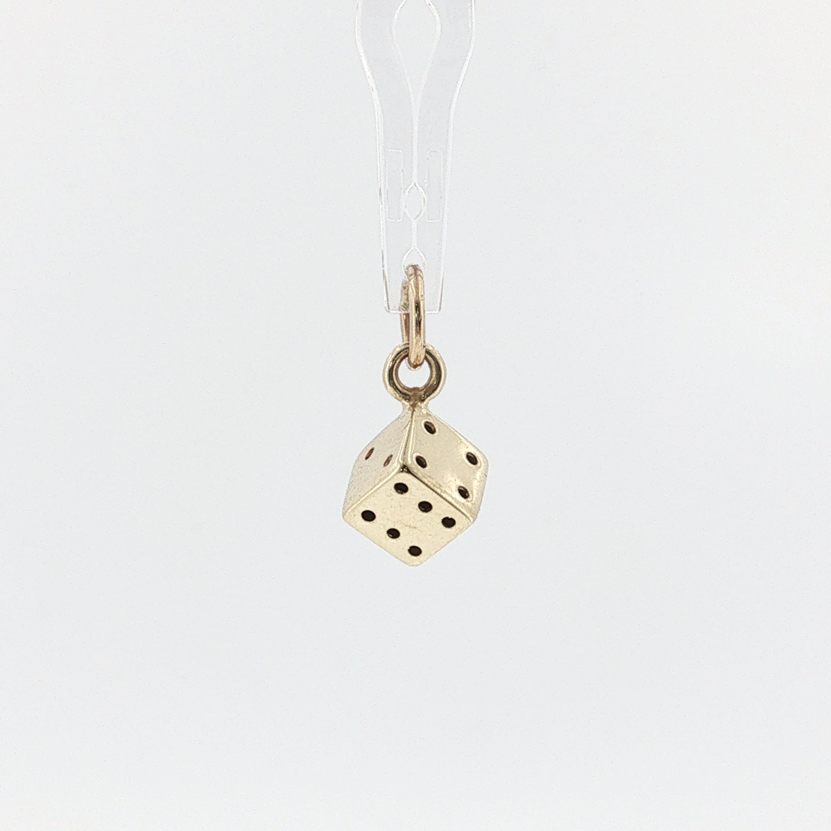 Springer's Pendants Estate 14k Yellow Gold Dice Charm Pendant