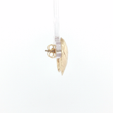 Springer's Stud Earrings Estate 14k Yellow Gold Mussel Shell Stud Earrings
