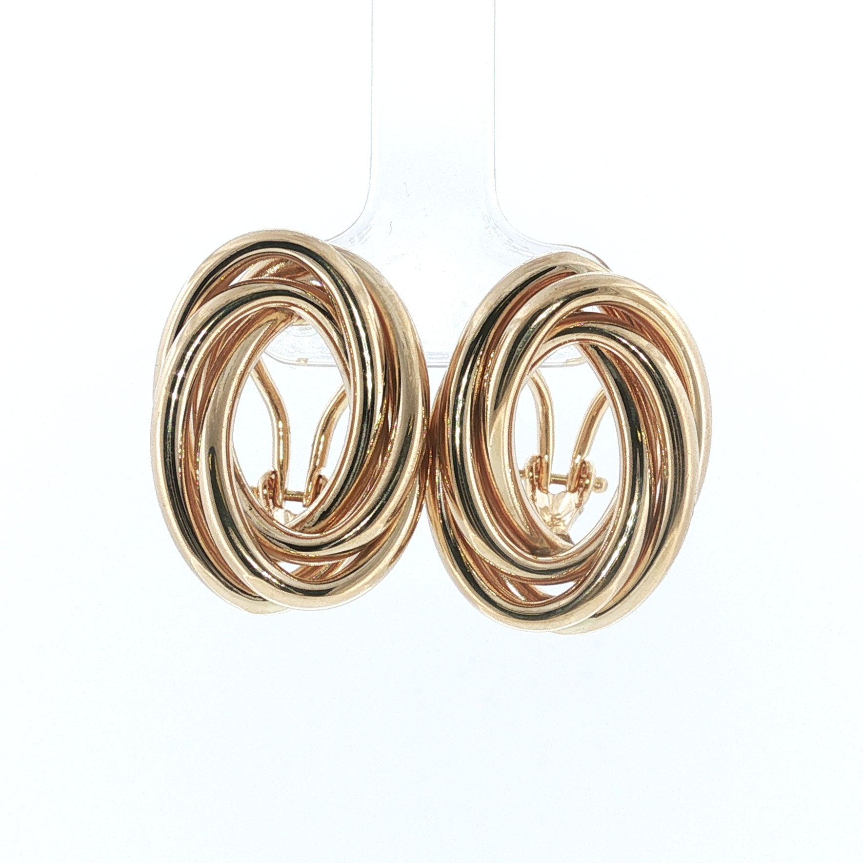 Estate 14K Yellow Gold Open Love Knot Earrings