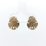 Springer's Stud Earrings Estate 14K Yellow Gold Sand Dollar Stud Earrings