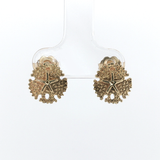 Springer's Stud Earrings Estate 14K Yellow Gold Sand Dollar Stud Earrings