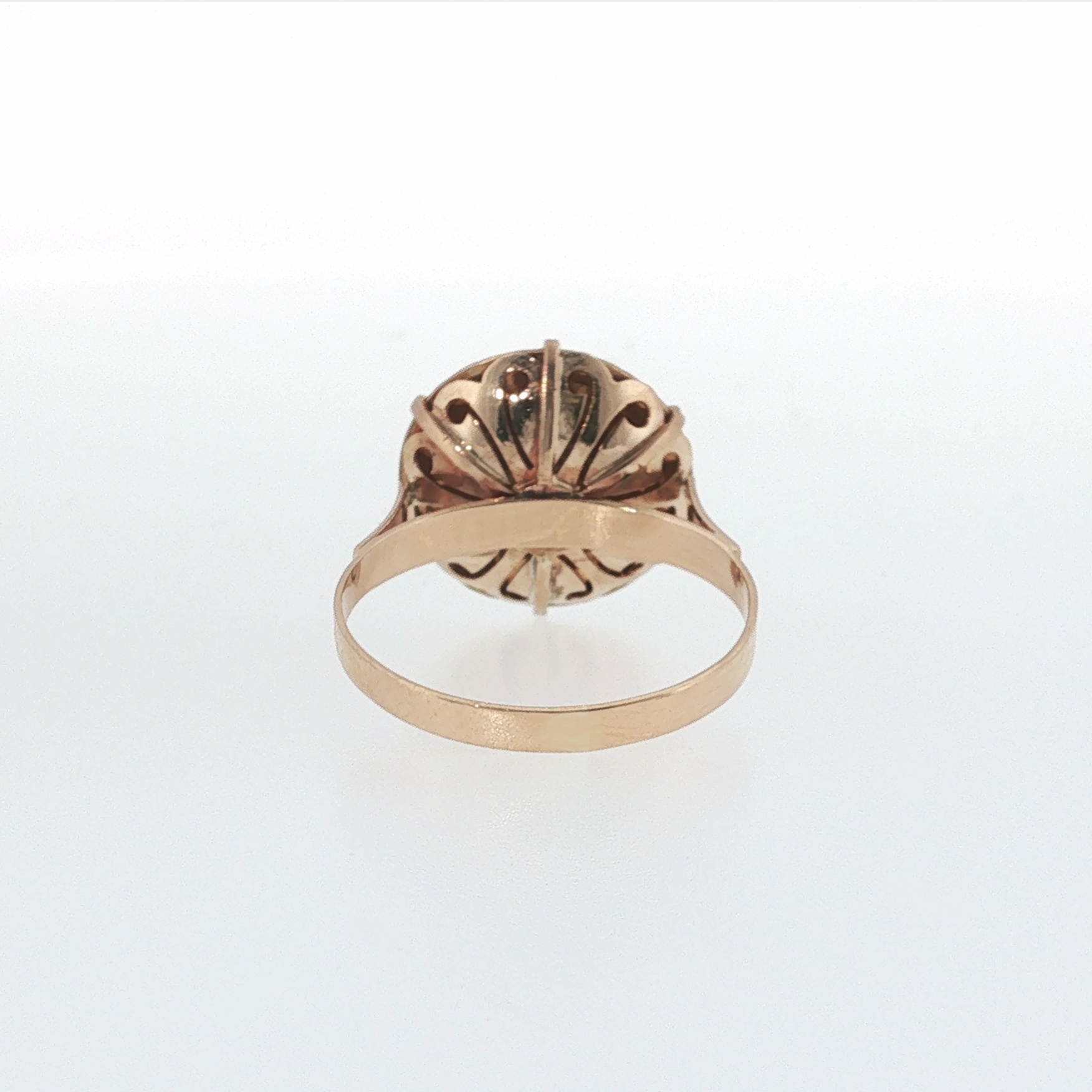 Springer's Cocktail Rings Estate 18k Yellow Gold Greek Coin Cocktail Ring