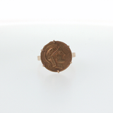 Springer's Cocktail Rings Estate 18k Yellow Gold Greek Coin Cocktail Ring