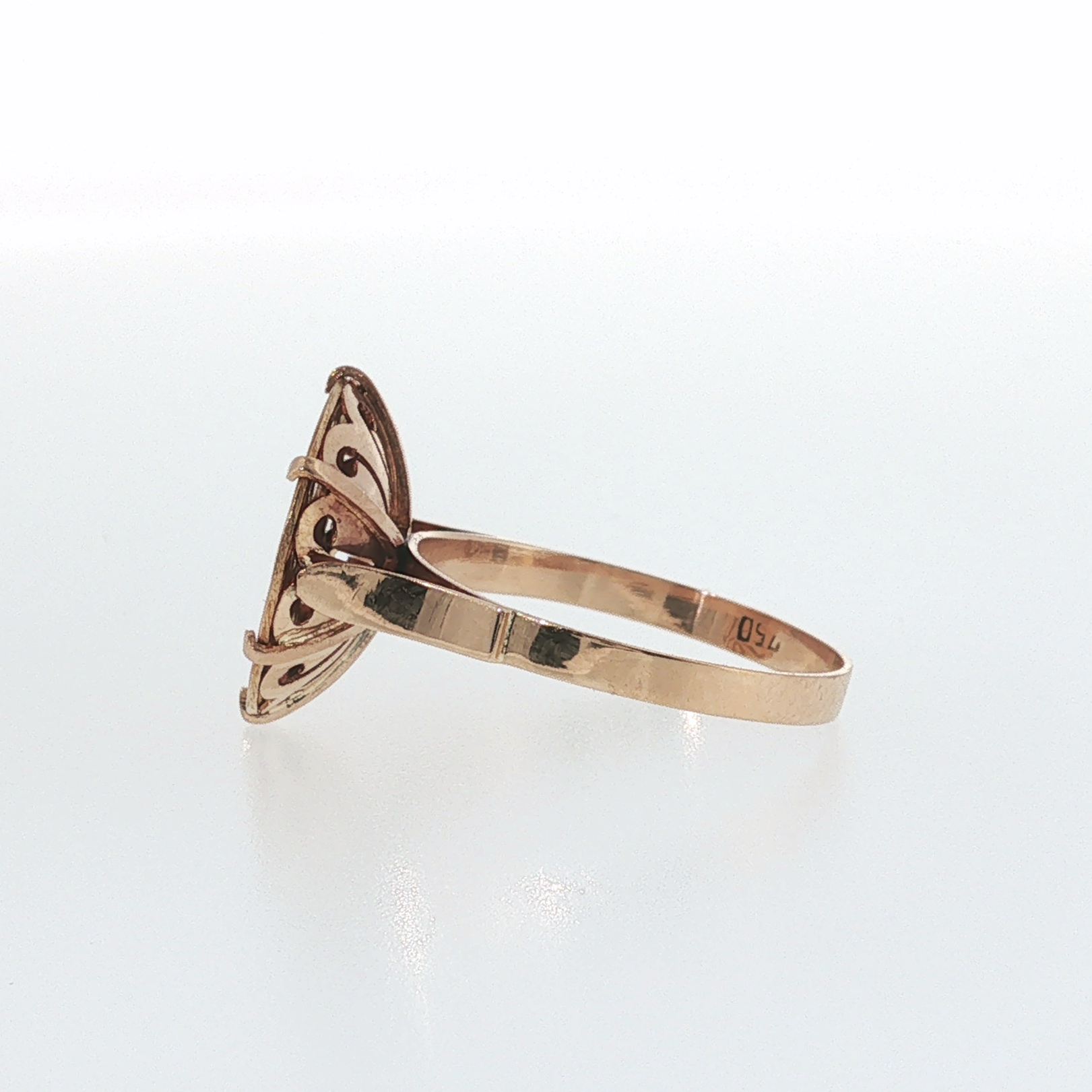Springer's Cocktail Rings Estate 18k Yellow Gold Greek Coin Cocktail Ring