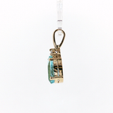 Springer's Pendants Estate 18K Yellow Gold Pear Aquamarine and Diamond Pendant