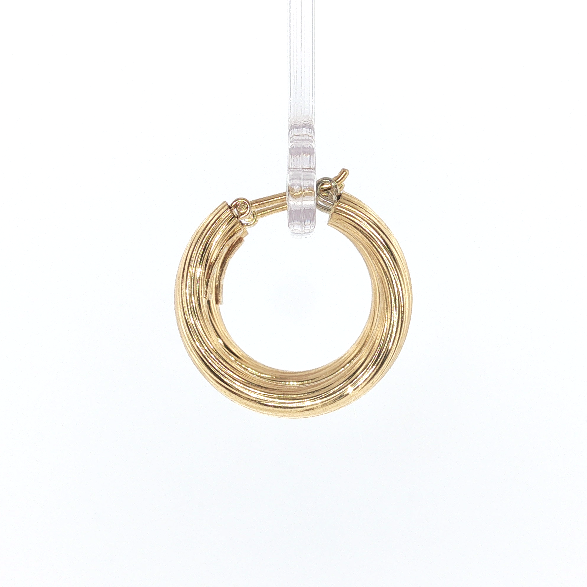 Springer's Earrings Estate 18K Yellow Gold Twist Huggie Hoop Earrings