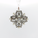 Springer's Brooches Estate Antique French Pearl and Diamond Convertible Brooch Pendant
