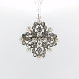 Springer's Brooches Estate Antique French Pearl and Diamond Convertible Brooch Pendant