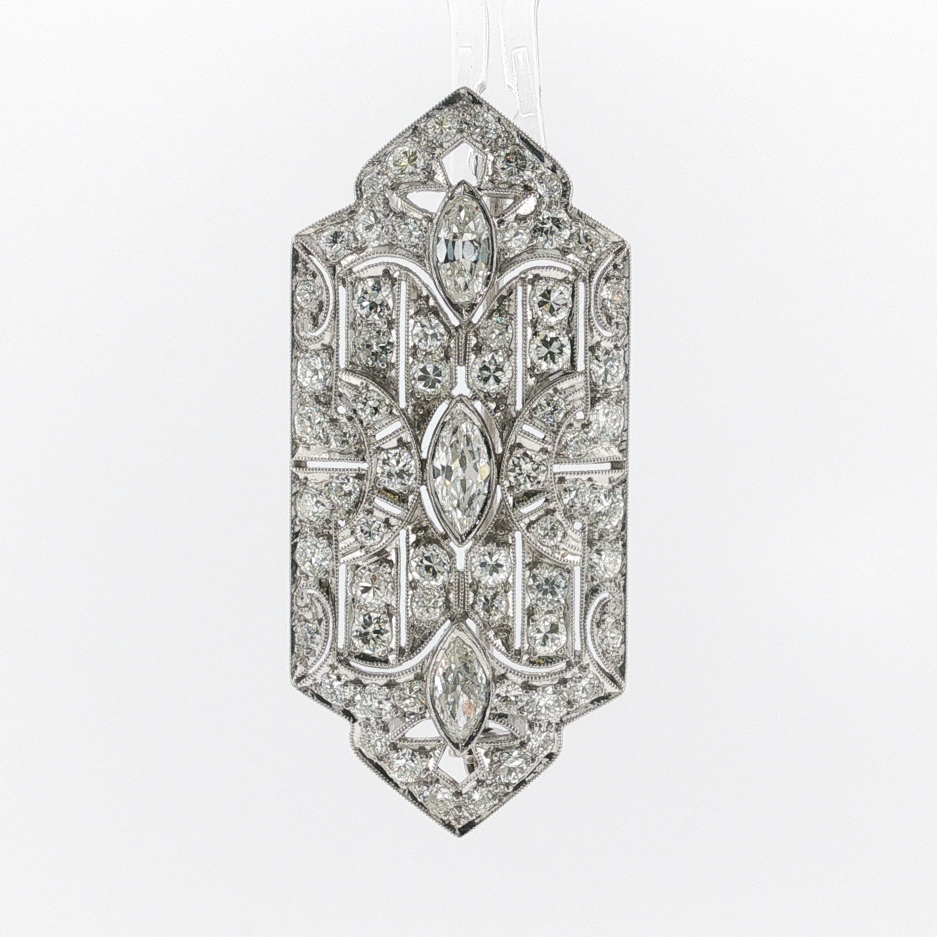 Springer's Brooches Estate Antique Platinum Diamond Brooch