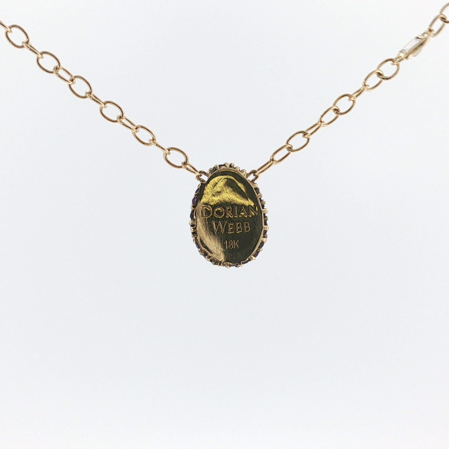 Springer's Chains Estate Dorian Webb 18K Yellow Gold Amethyst Egg Necklace