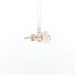 Springer's Earrings Estate Gump's 14K Yellow Gold Diamond-Inset Pearl Stud Earrings