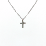 Springer's Necklaces Estate Tiffany & Co. 18K White Gold Diamond Cross Necklace