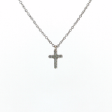 Springer's Necklaces Estate Tiffany & Co. 18K White Gold Diamond Cross Necklace