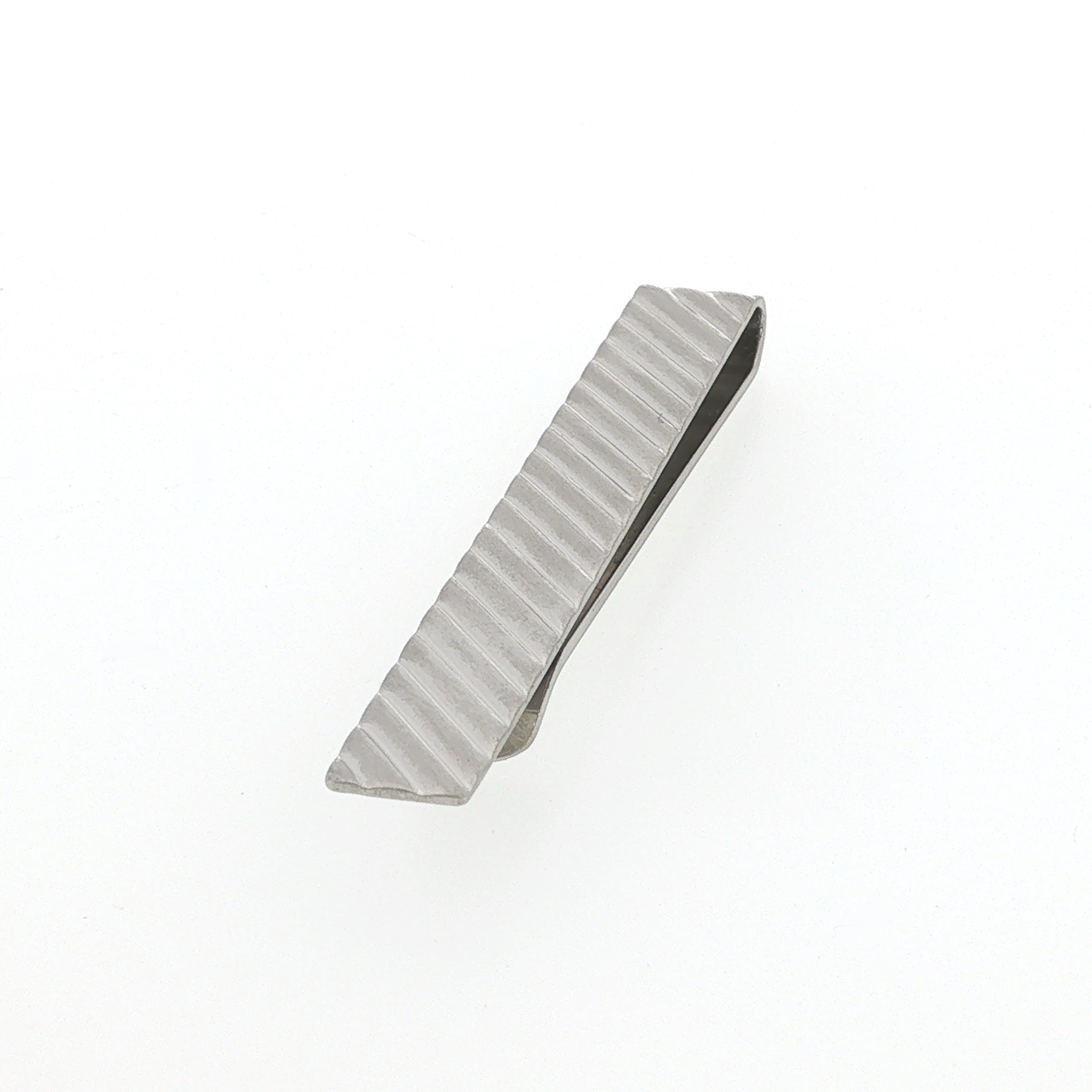 Estate Tiffany & Co. Platinum Ridged Tie Clip - view 2