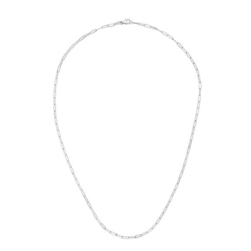 Springer's Forever Chain Springer's Forever 14K White Gold 2.1mm Paperclip Chain - 16"