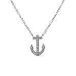 Springer's Forever Necklace Springer's Forever 14K White Gold Diamond Anchor Necklace - 0.10ctw, 17.5"