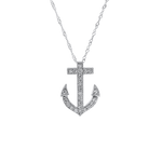 Springer's Forever Necklace Springer's Forever 14K White Gold Diamond Anchor Necklace - 0.25ctw, 18"
