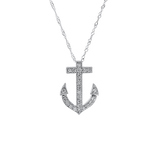 Springer's Forever Necklace Springer's Forever 14K White Gold Diamond Anchor Necklace - 0.25ctw, 18"