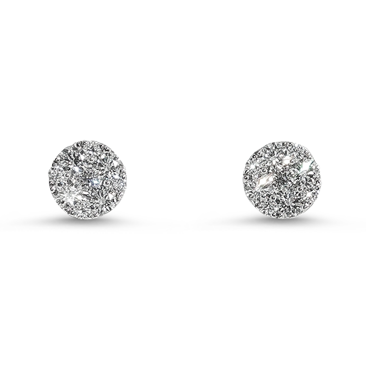 Springer's Forever Earrings Springer's Forever 14K White Gold Diamond Cluster Stud Earrings - 0.75ctw