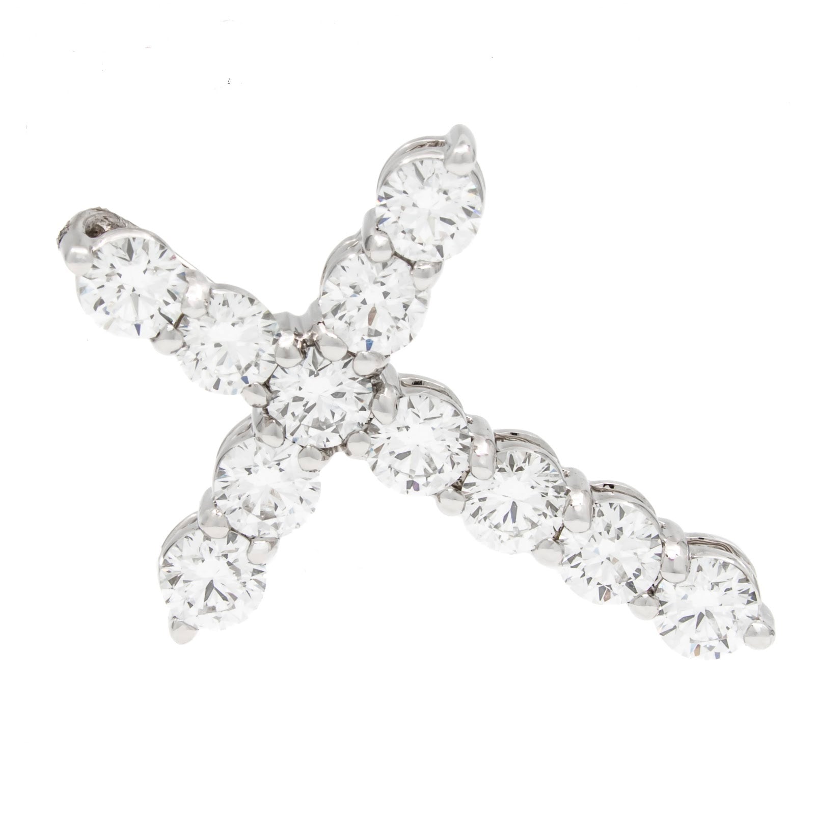 Springer's Forever Necklace Springer's Forever 14K White Gold Diamond Cross Pendant Necklace, 18" - 1.04ctw