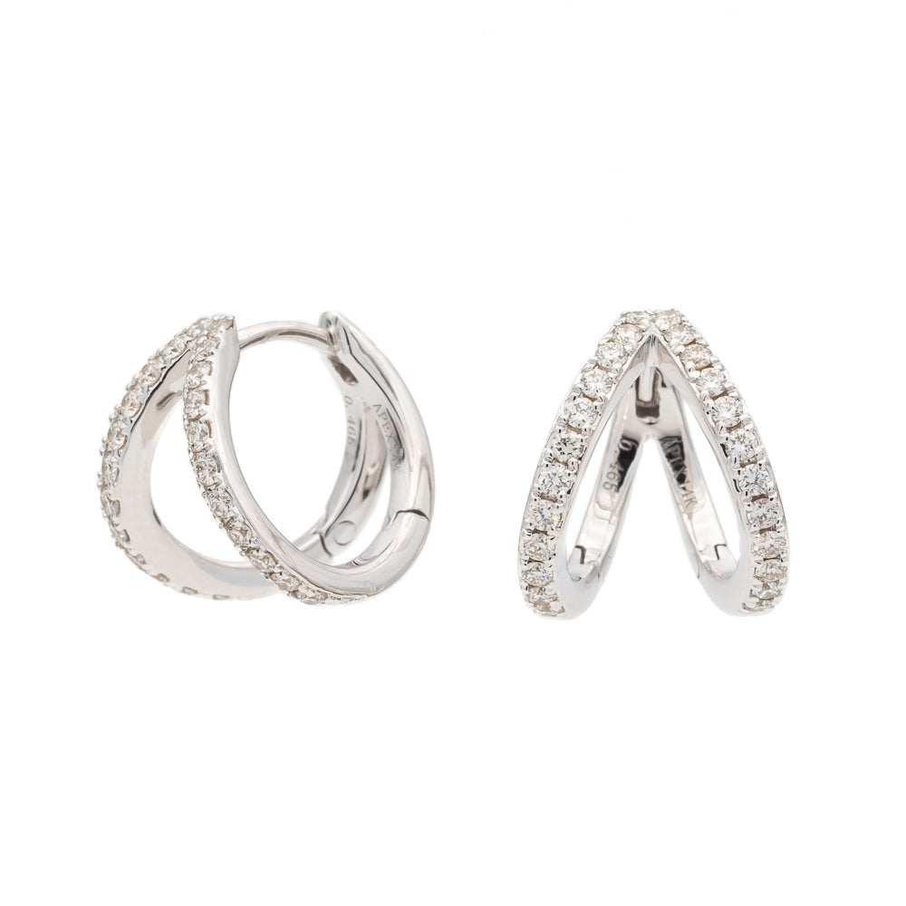 Springer's Forever Earrings Springer's Forever 14K White Gold Diamond Hoop Earrings - 0.45ctw