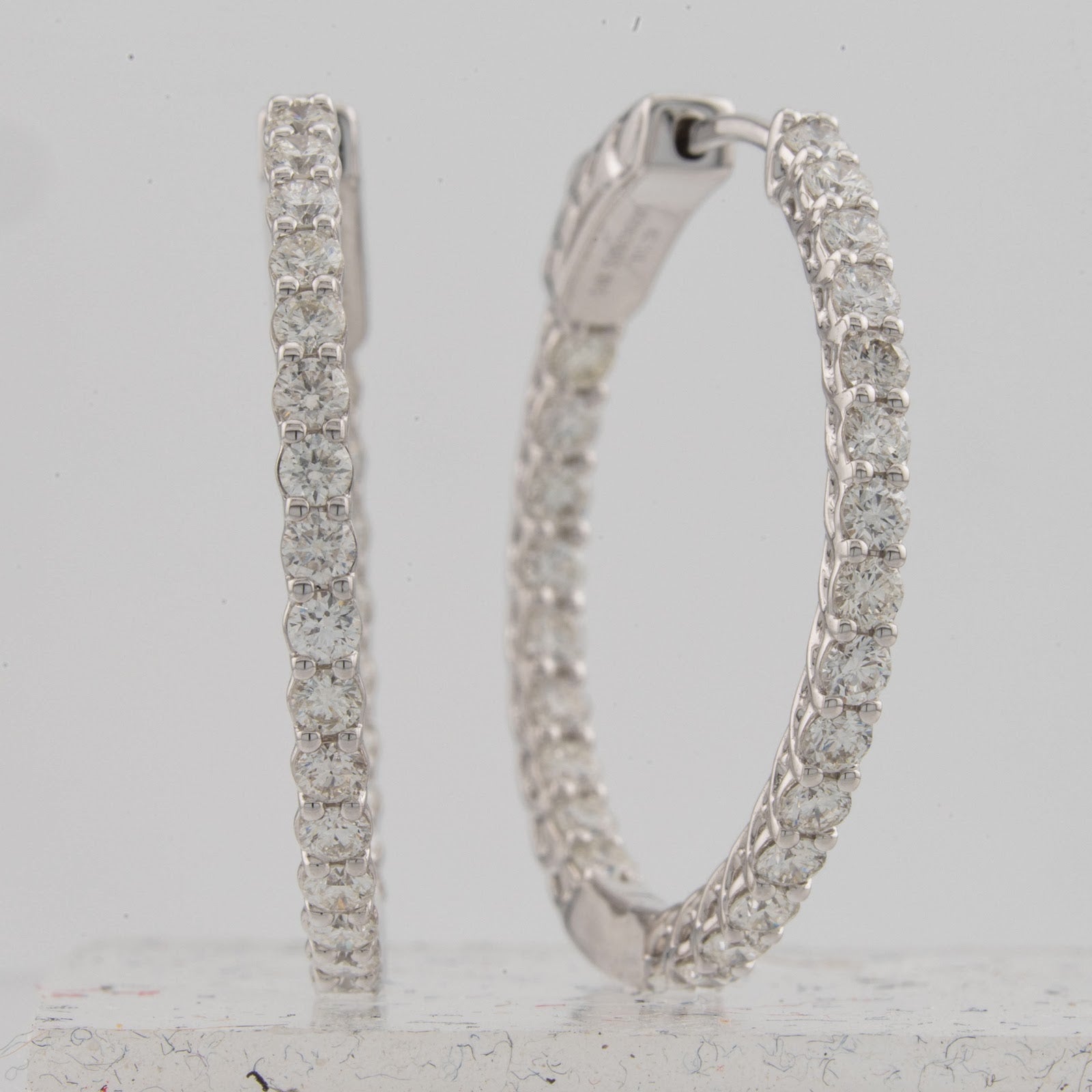 Springer's Forever Earrings Springer's Forever 14K White Gold Diamond Hoop Earrings, 25mm - 1.28ctw