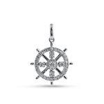 Springer's Forever Charms and Pendants Springer's Forever 14K White Gold Diamond Ship's Wheel Pendant - 0.25ctw