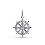 Springer's Forever Charms and Pendants Springer's Forever 14K White Gold Diamond Ship's Wheel Pendant - 0.25ctw
