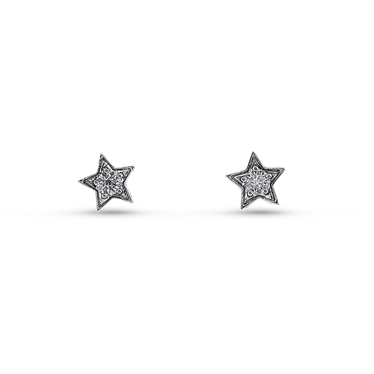 Springer's Forever Earrings Springer's Forever 14K White Gold Diamond Star Stud Earrings - 0.10ctw