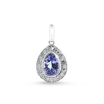 Springer's Forever Charms and Pendants Springer's Forever 14K White Gold Pear-Shaped Tanzanite Diamond Pendant - 0.86ct