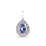 Springer's Forever Charms and Pendants Springer's Forever 14K White Gold Pear-Shaped Tanzanite Diamond Pendant - 0.86ct
