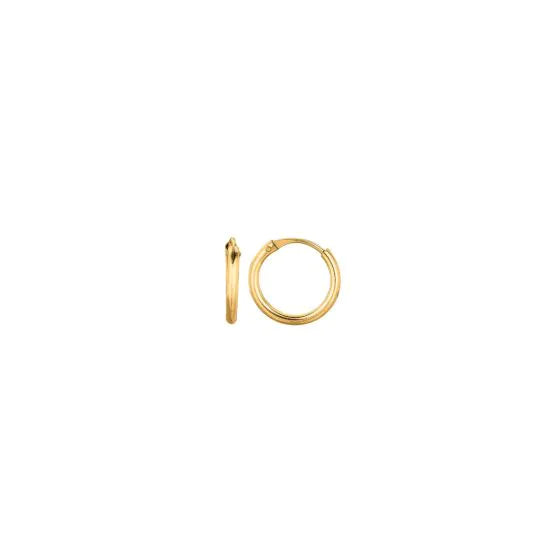 Springer's Forever Earrings Springer's Forever 14K Yellow Gold 10X1mm Endless Huggie Hoop Earrings
