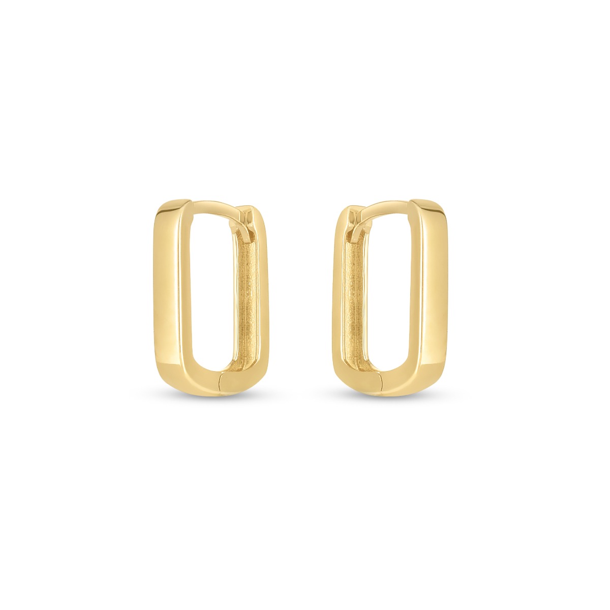 Springer's Forever Earrings Springer's Forever 14K Yellow Gold 12x10mm Paperclip Huggie Hoop Earrings