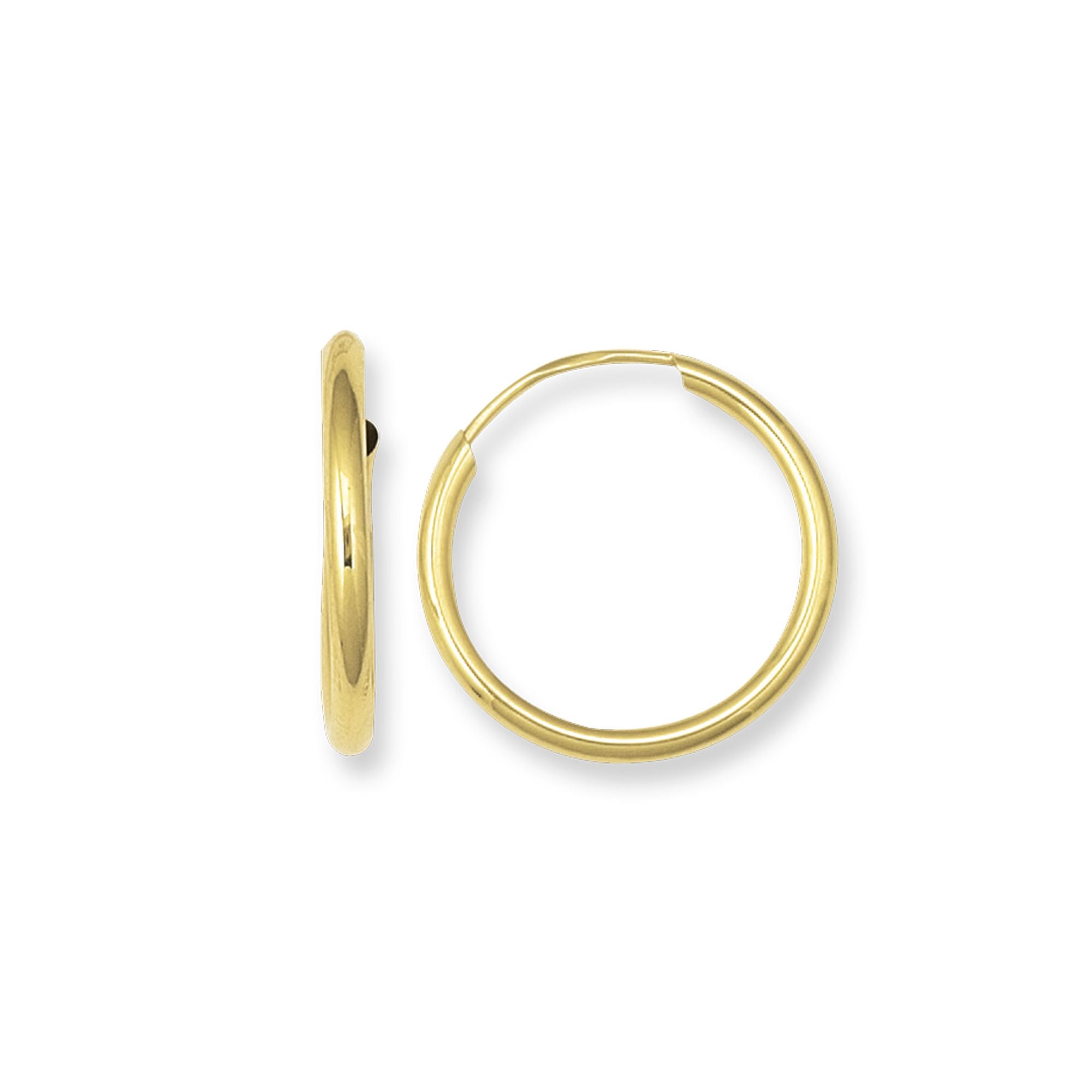 Springer's Forever Earrings Springer's Forever 14K Yellow Gold 13.4x1mm Endless Hoop Earrings