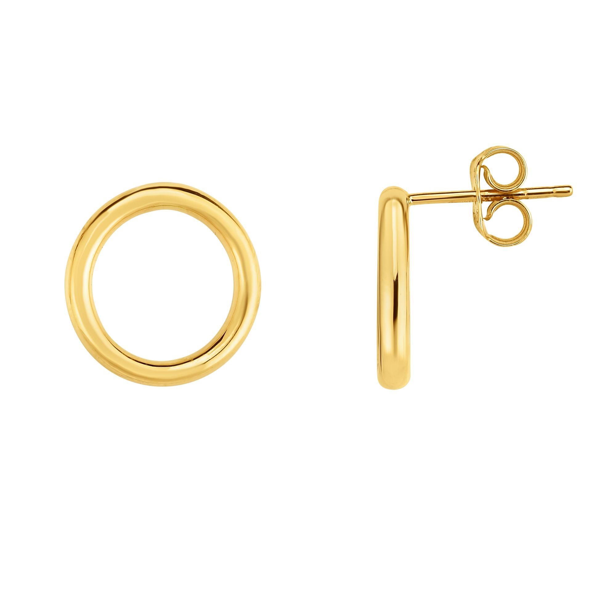 Springer's Forever Earrings Springer's Forever 14K Yellow Gold 13mm Open Circle Stud Earrings