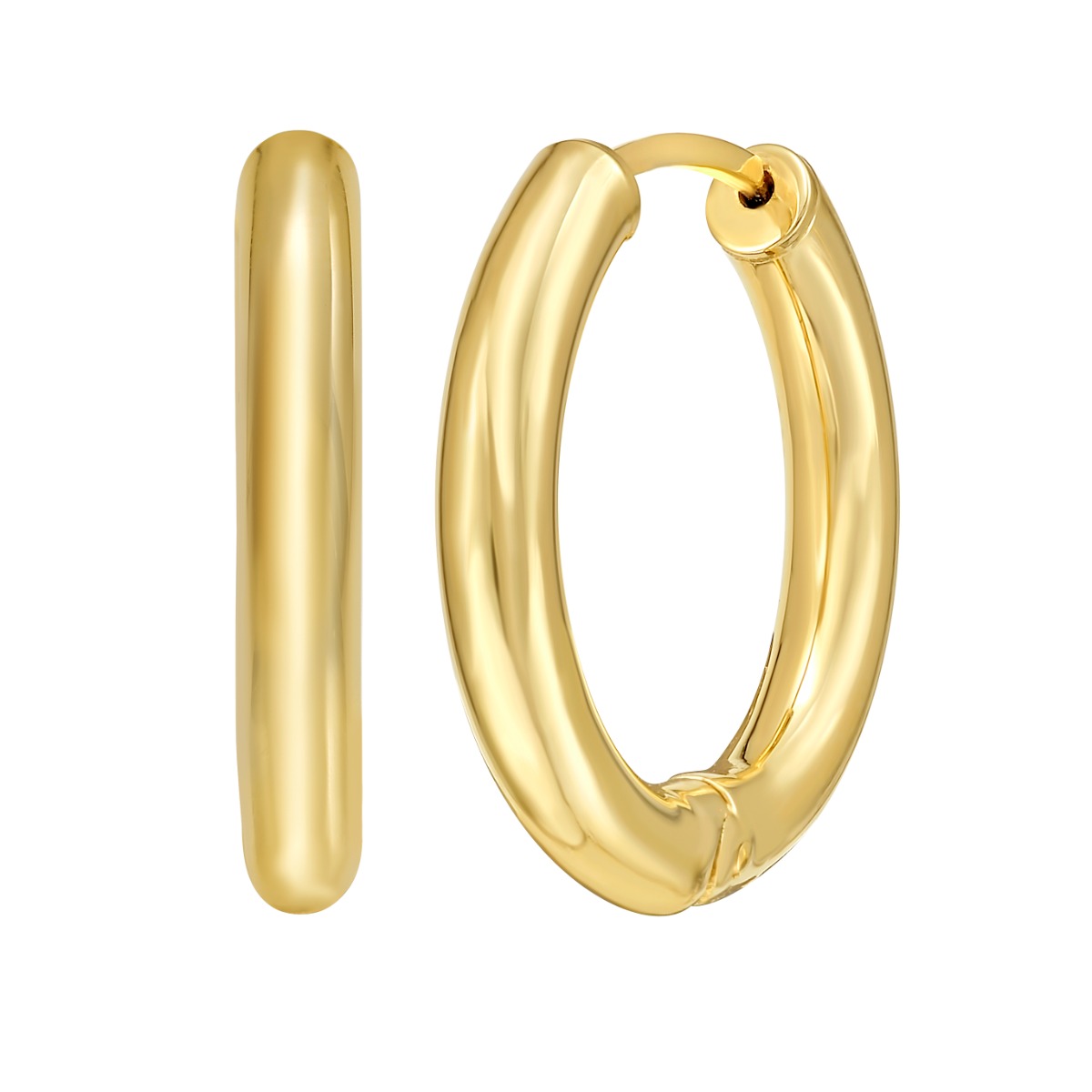 Springer's Forever Earrings Springer's Forever 14K Yellow Gold 22x3mm Hinged Tube Hoop Earrings
