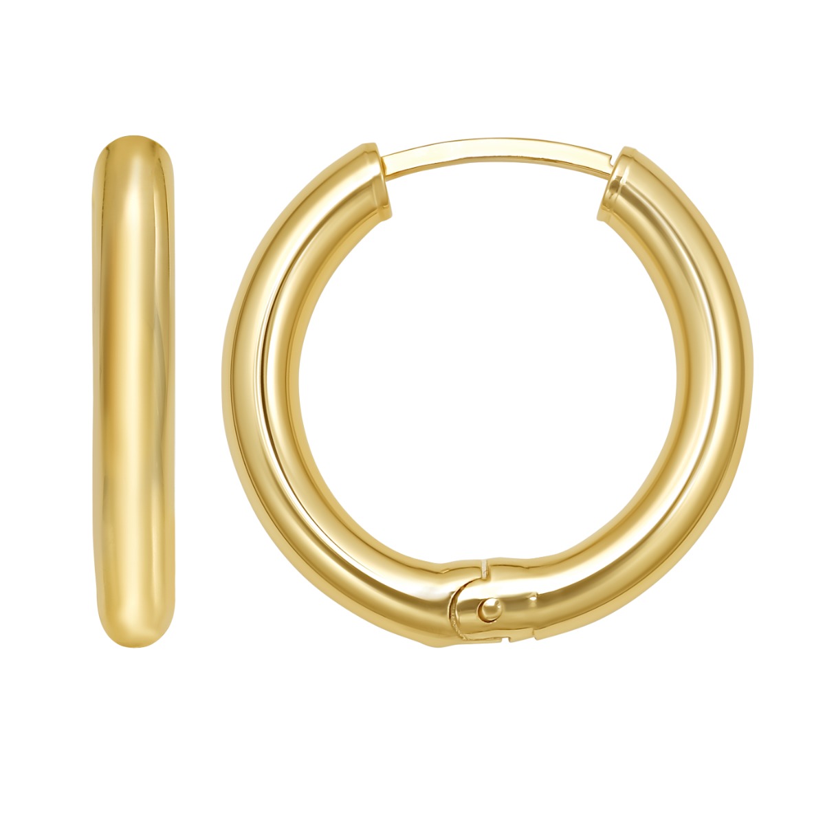 Springer's Forever Earrings Springer's Forever 14K Yellow Gold 22x3mm Hinged Tube Hoop Earrings