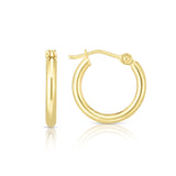 Springer's Forever Earrings Springer's Forever 14K Yellow Gold 2x15mm Tube Hoop Earrings