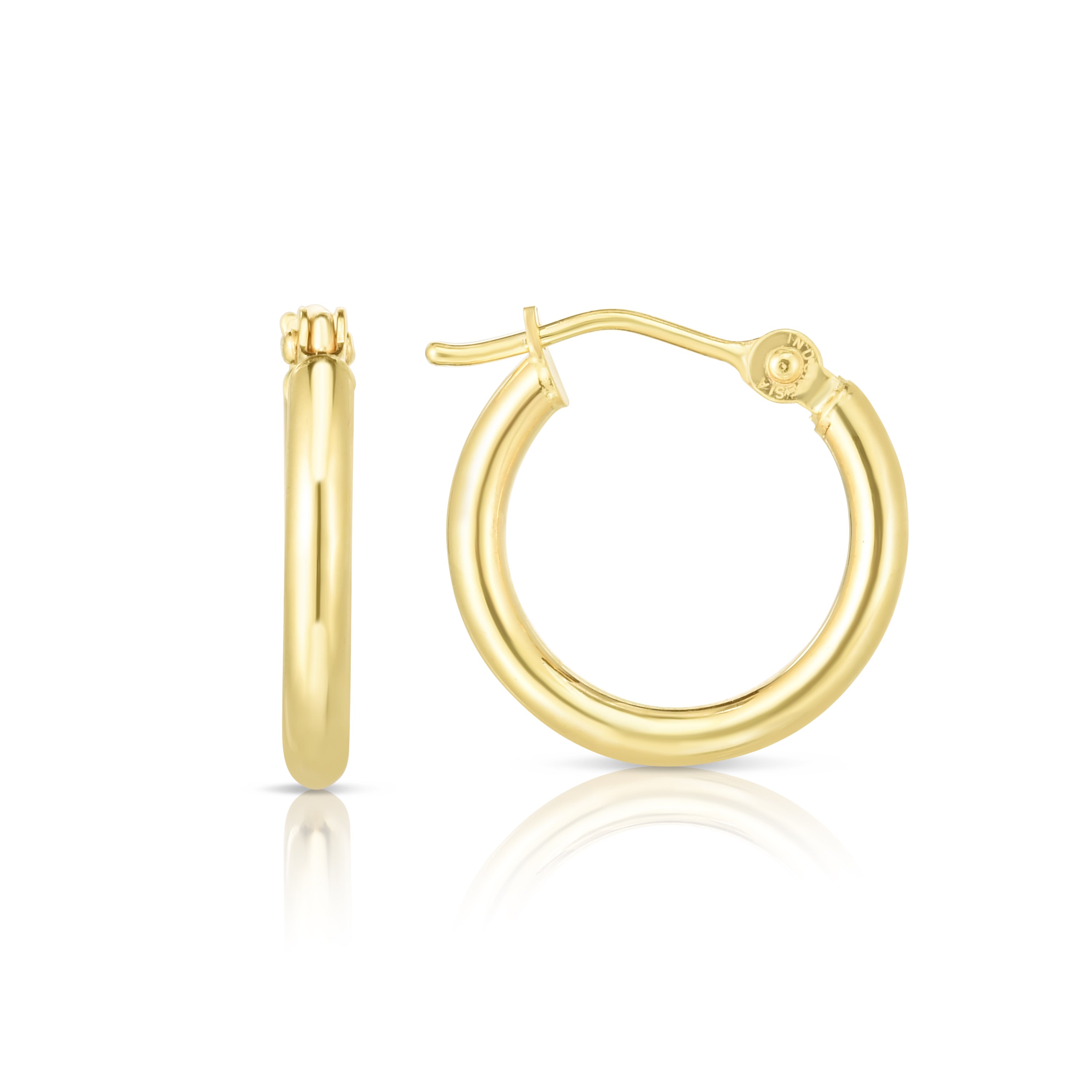 Springer's Forever Earrings Springer's Forever 14K Yellow Gold 2x15mm Tube Hoop Earrings