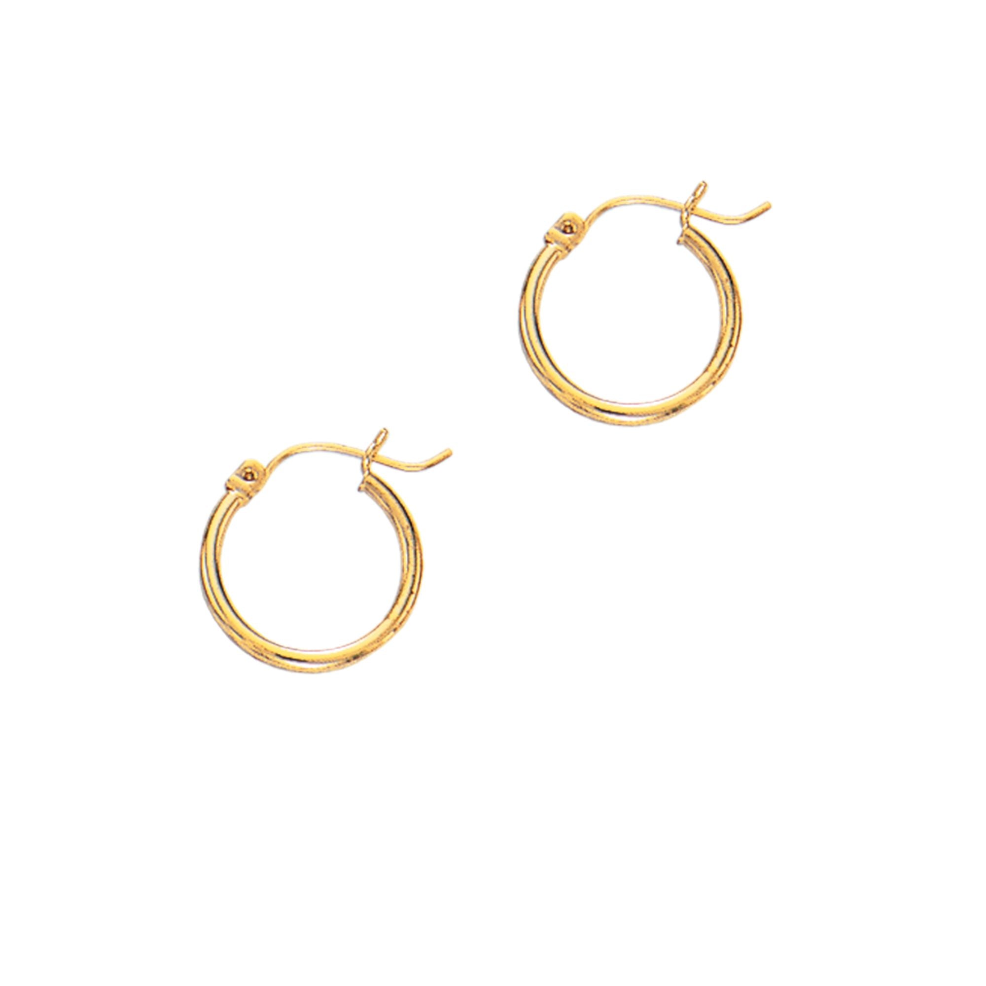 Springer's Forever Earrings Springer's Forever 14K Yellow Gold 2x15mm Tube Hoop Earrings