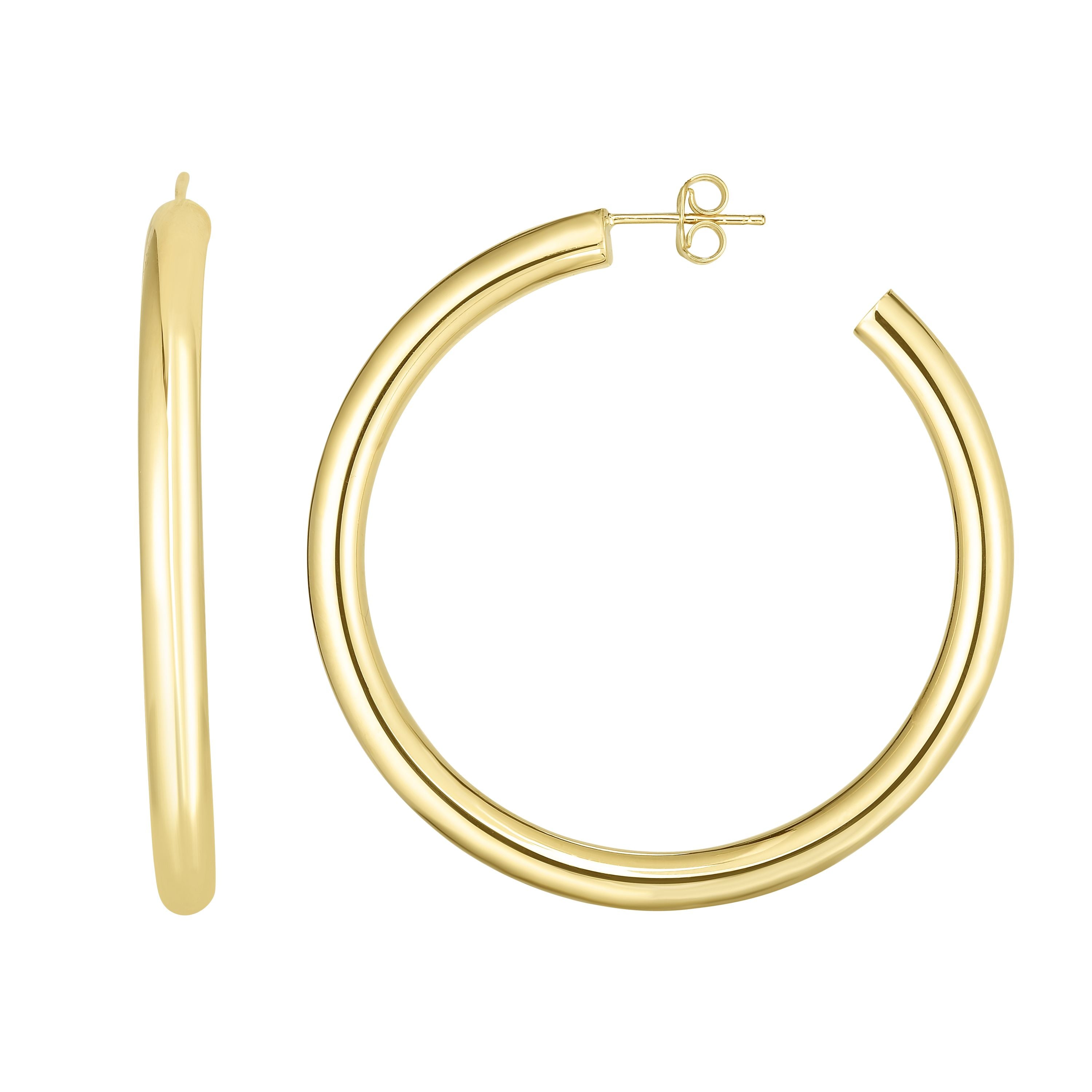 Springer's Forever Earrings Springer's Forever 14K Yellow Gold 40x4mm Open Hoop Earrings