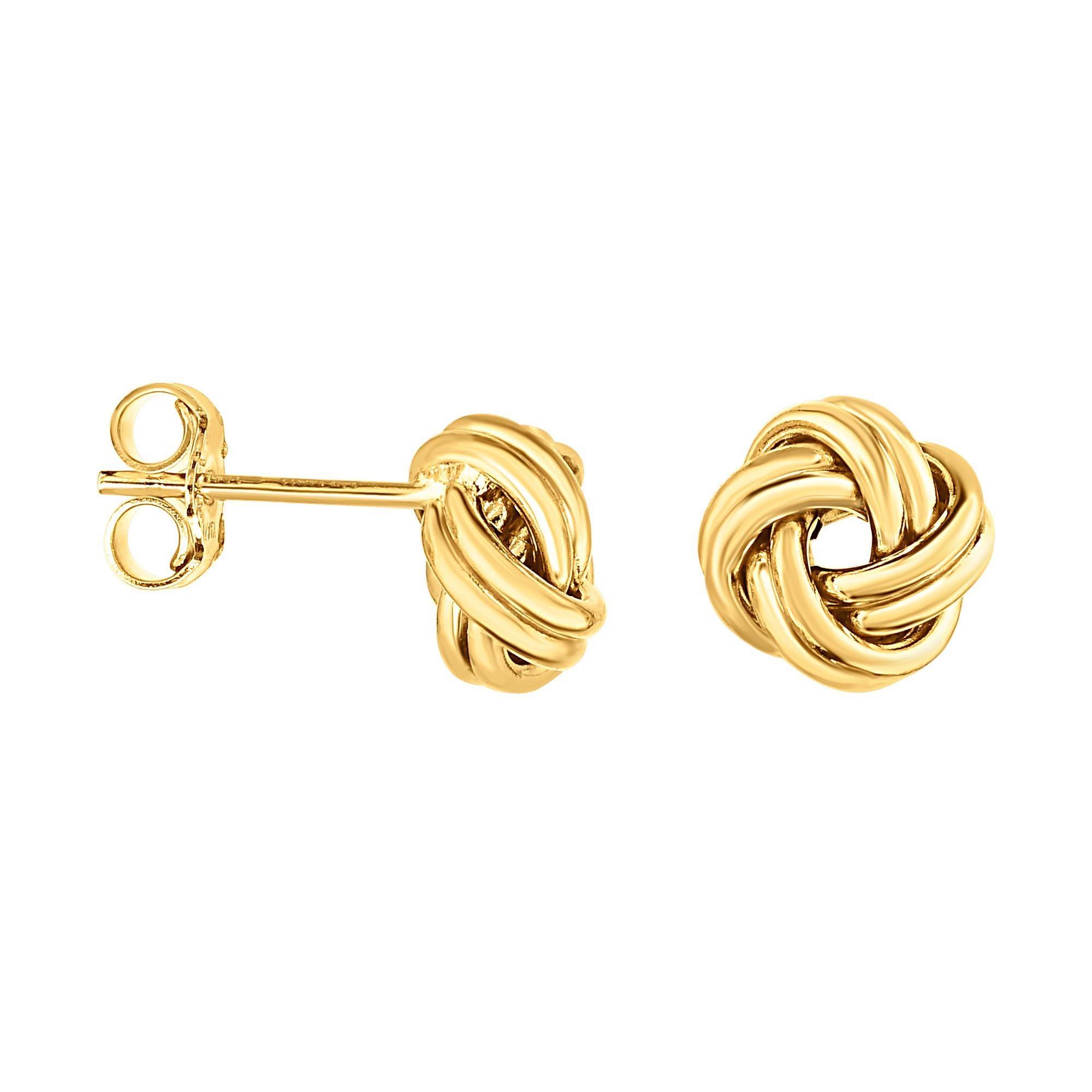 Springer's Forever Earrings Springer's Forever 14K Yellow Gold 8.85mm Multi-Row Love Knot Stud Earrings